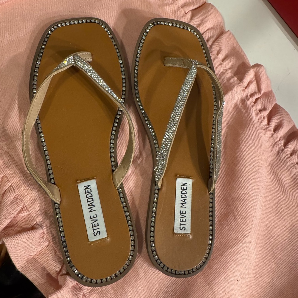 Steve Madden Brown and Silver Women's Sandals